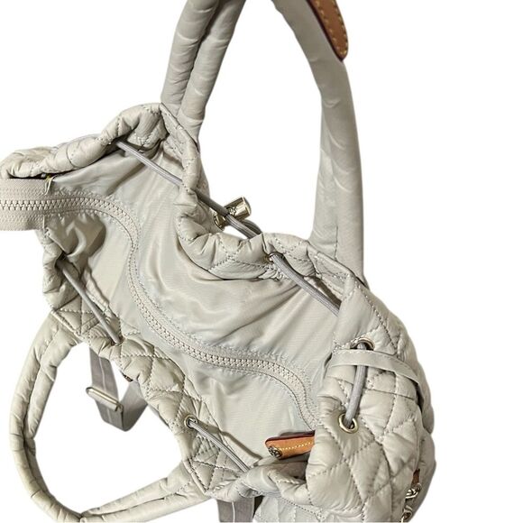 MZ WALLACE Metro Convertible Quilted Nylon Water Resistant Grey Backpack Women’s - Picture 8 of 12